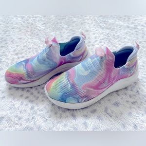 Sketchers Air Cooled Memory Foam Girls Size 2 Stretch Slip On Shoes